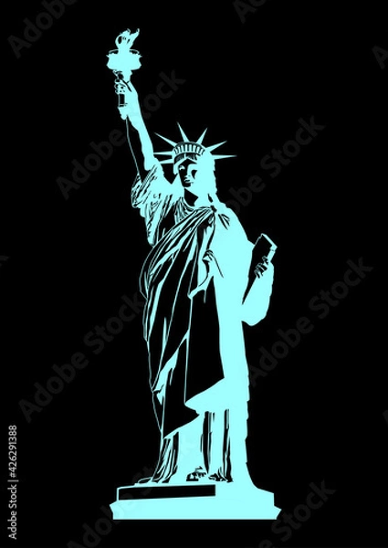 Fototapeta Statue of Liberty, Symbols of America, vector illustration.