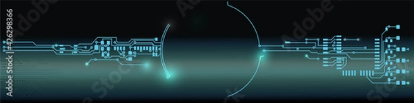 Fototapeta Abstract vector background with high tech circuit board. Vector Illustration