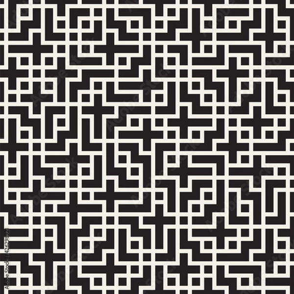Fototapeta Vector seamless lines mosaic pattern. Modern stylish abstract texture. Repeating geometric tiles
