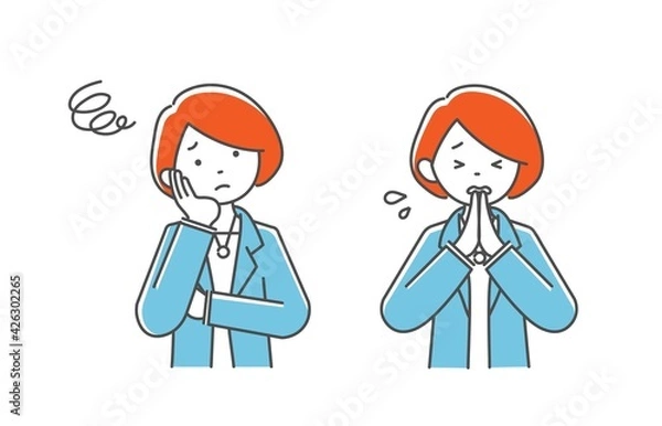 Fototapeta ビジネスウーマンのシンプルなイラスト