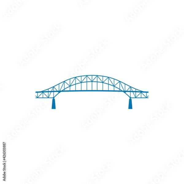 Obraz Bridge logo design vector illustration, Creative Bridge logo design concept template, symbols icons