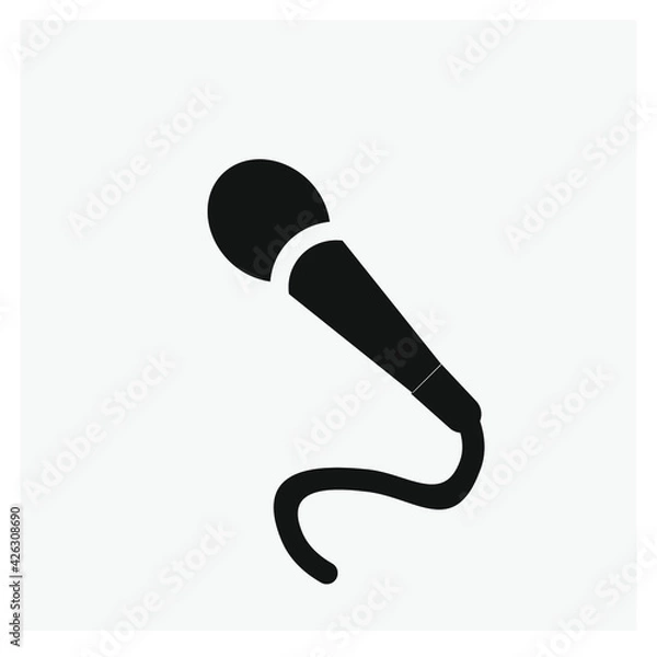 Fototapeta Microphone vector icon.  Editable stroke. Linear style sign for use on web design and mobile apps, logo. Symbol illustration. Pixel vector graphics - Vector
