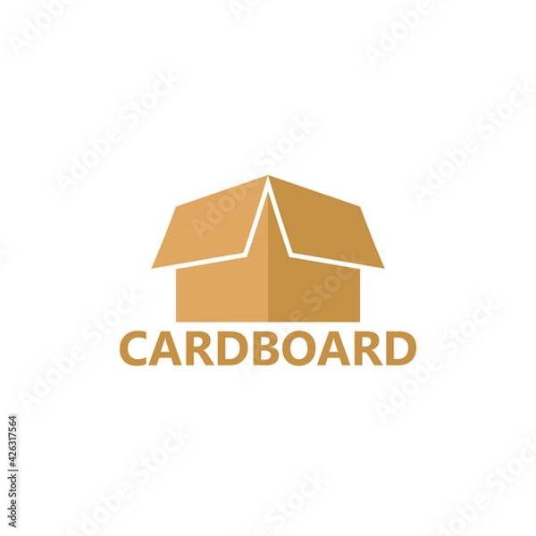 Obraz Cardboard box logo template design