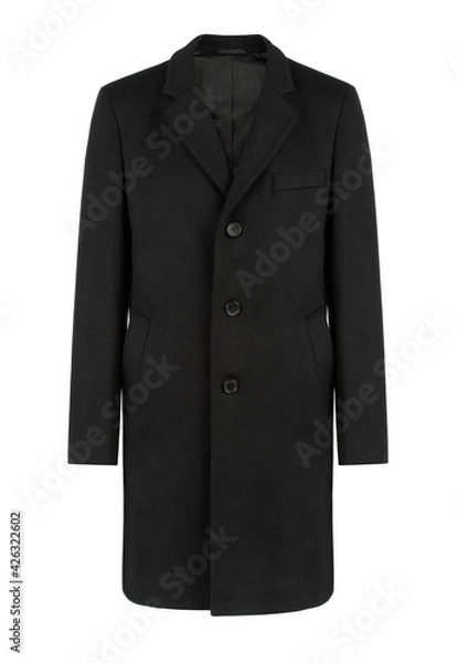Obraz Black Wool Classic Coat