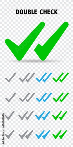 Obraz Double check signs design. Vector EPS 10