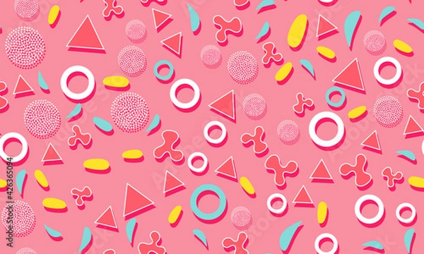 Fototapeta Memphis Pattern. Fun Background. Hipster Style