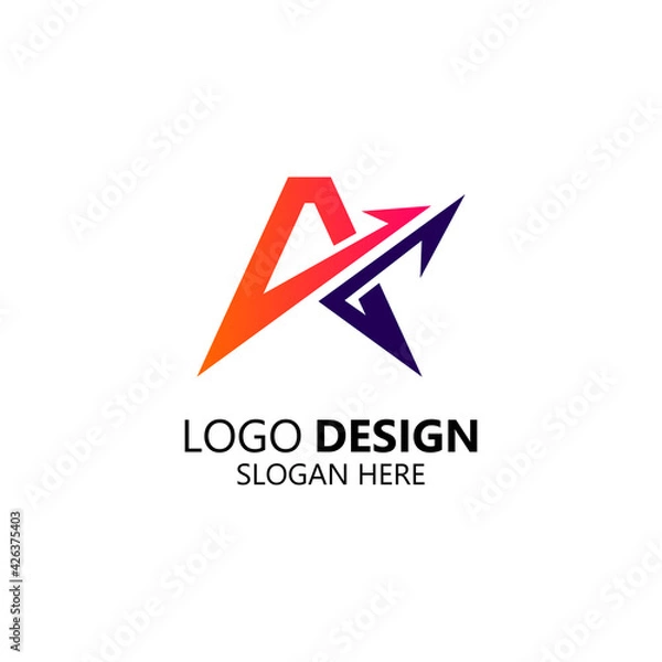 Fototapeta letter A logo design for your finance and business company
