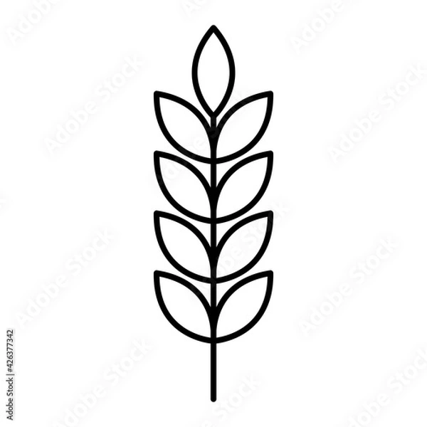 Fototapeta Vector Wheat Outline Icon Design
