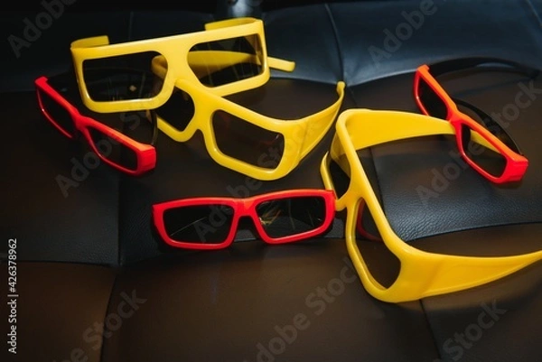 Obraz 3D glasses on a black background
