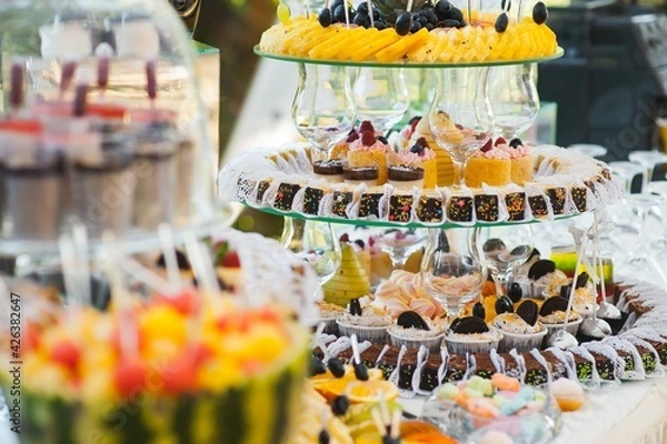 Obraz Many small desserts close together