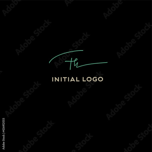 Fototapeta Initial Th beauty monogram and elegant logo design