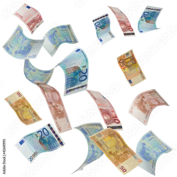 Obraz Euro notes falling from above