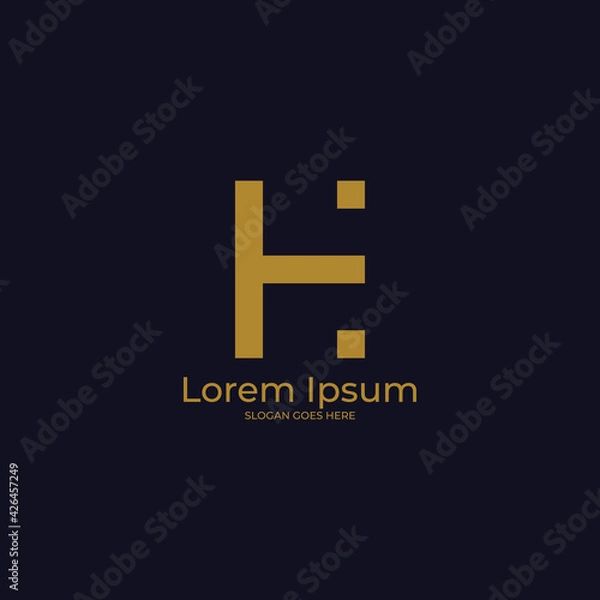 Fototapeta Luxury H letter logo vector