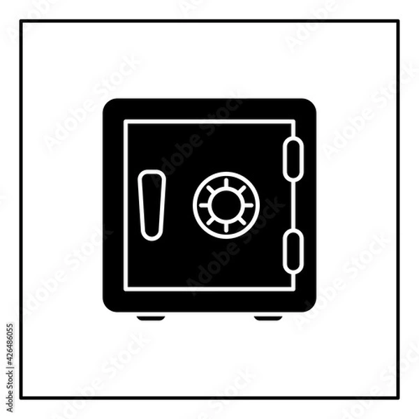 Fototapeta Bank safe icon. linear style closed safe isolated. Security single isolated modern line design icon safe vault. Bank line icon outline sign linear style pictogram. Editable stroke