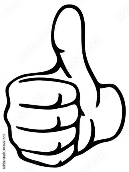 Obraz Kciuki w górę wektor rysunek