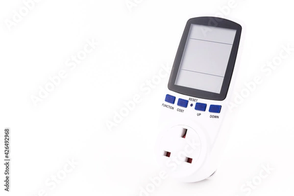 Obraz Digital Power Meter Isolated on White Background