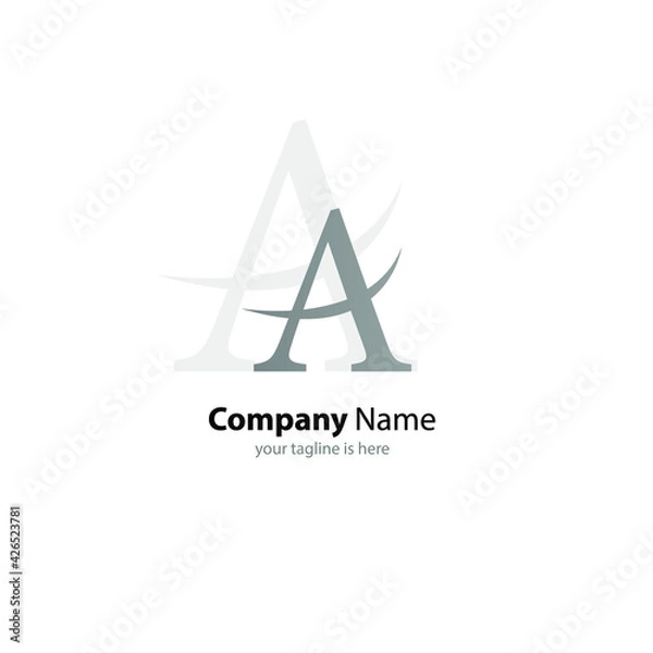 Fototapeta letter A elegant logo Concept, minimalist style