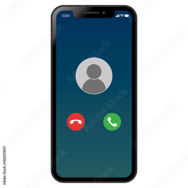 Fototapeta Incoming call screen スマホの着信画面