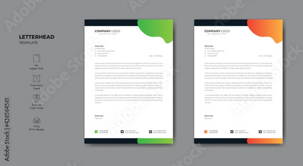 Obraz Clean and modern letterhead design.