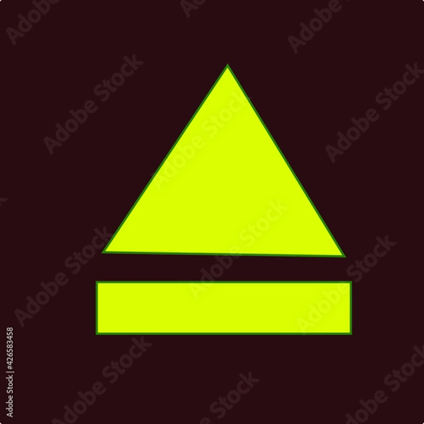 Fototapeta Eject button in yellow color with dark background