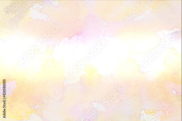 Fototapeta ピンクを基調したアブストラクト　水彩タッチ　　背景は白
