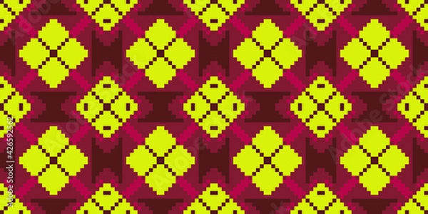 Fototapeta Square Pixel mosaic background. Vector illustration
