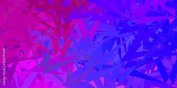 Fototapeta Light purple, pink vector template with triangle shapes.