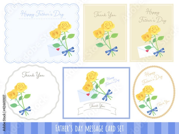 Fototapeta 父の日　バラ　メッセージカード　セット