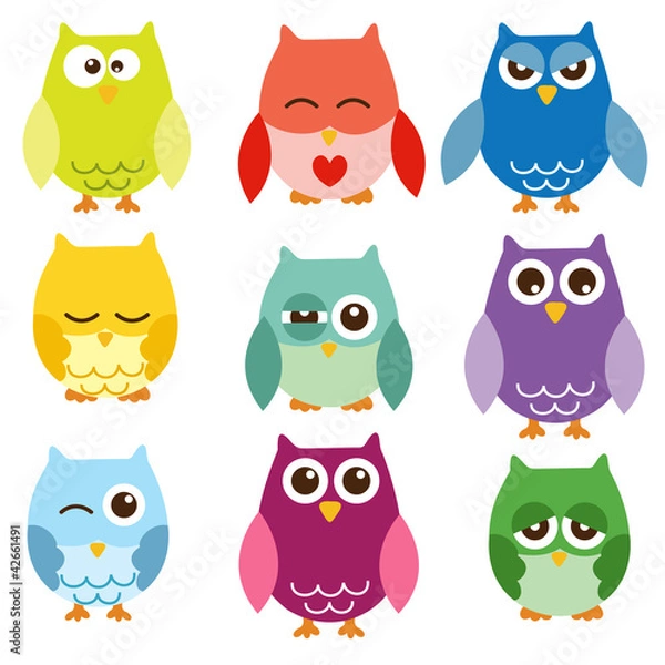 Obraz Isolated owls