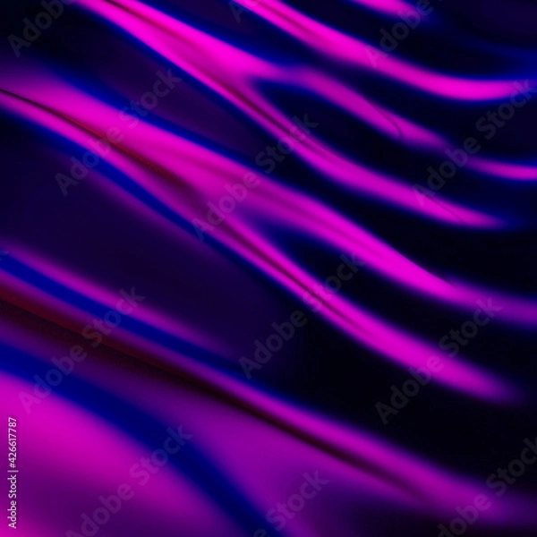 Fototapeta Iridescent vibrant liquid background texture. Fluid Colorful waves abstract render. Shiny acid with smooth folds like waves on a liquid surface.