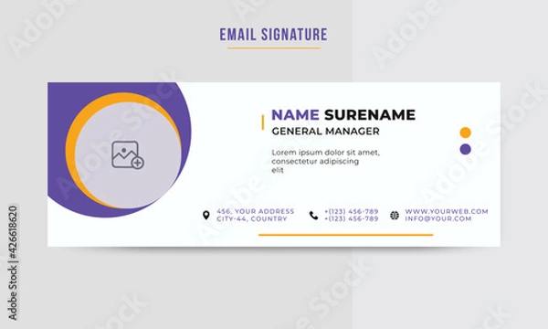 Fototapeta Email Signatures Template layout or email footer with an author photo place