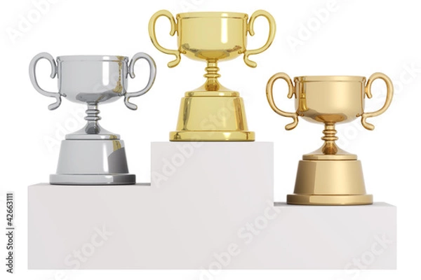 Obraz 表彰台とトロフィー_正面