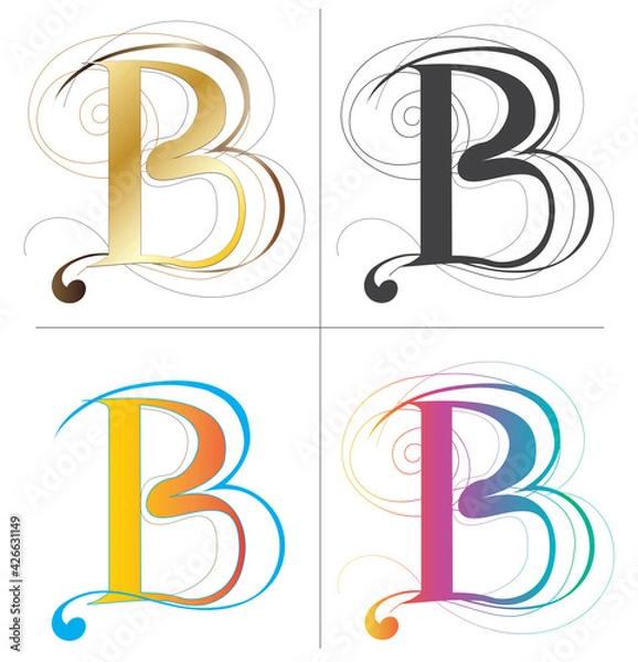 Fototapeta B alphabet font design