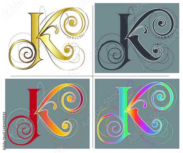 Fototapeta vector The letter alphabet K