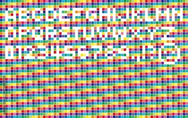 Obraz ドットで描こう！カラフルなドット絵ベース10 斜め05