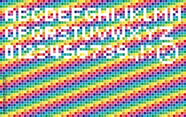 Obraz ドットで描こう！カラフルなドット絵ベース08 斜め03