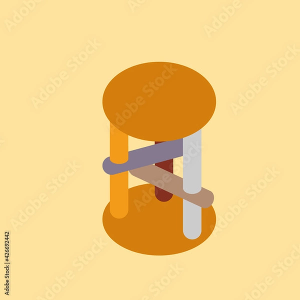Obraz Wooden toy. Device for education. Vector illustration.