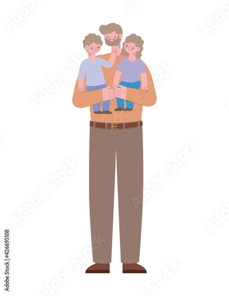 Fototapeta father with sons