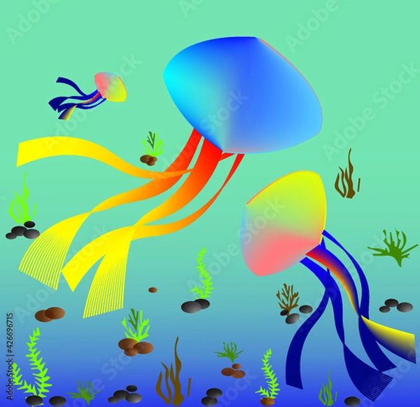 Fototapeta fish in the water Abstract Vector with light color background