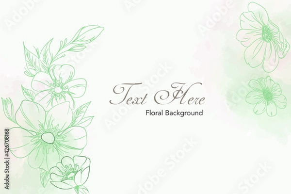 Fototapeta Floral backgrounds with hand drawn flowers