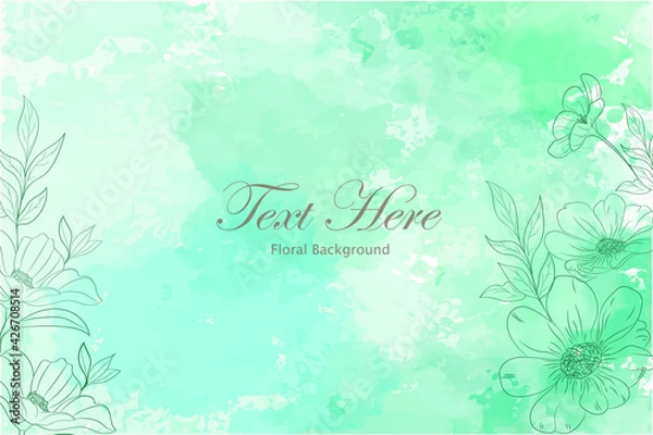 Fototapeta Floral backgrounds with hand drawn flowers