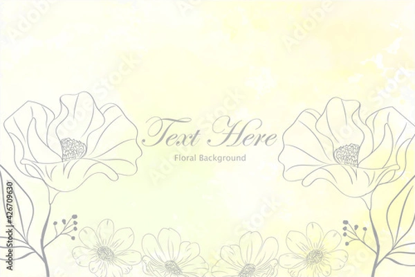 Fototapeta Floral backgrounds with hand drawn flowers