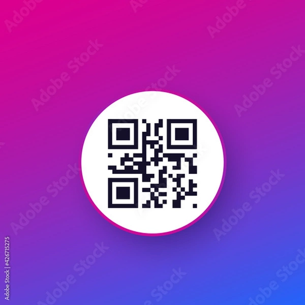 Fototapeta QR code vector icon