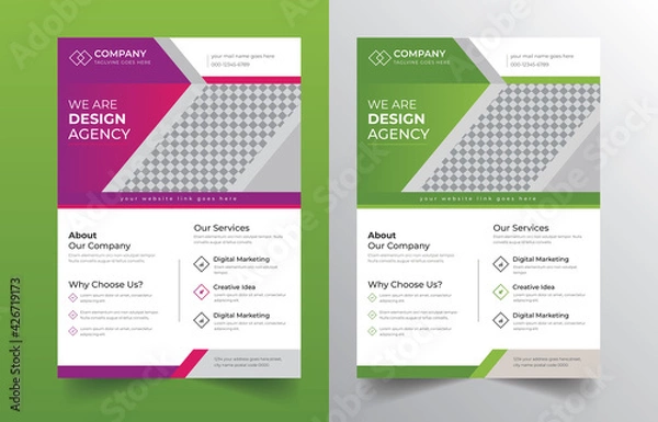 Fototapeta Corporate business flyer template,vector design for poster, magazine, catalog, proposal, advertise, promotion, leaflet, banner, paper, annual report , easy to edit.