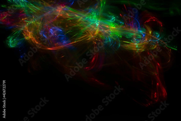 Fototapeta Abstract colorful blurred background on black