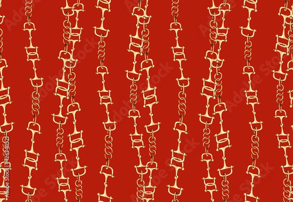 Fototapeta Seamless chain pattern, fabric print.