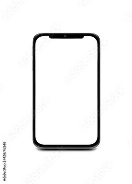 Fototapeta Modern smartphone isolated on white with clipping path.