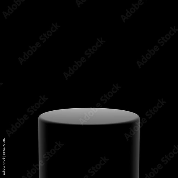 Fototapeta 3D rendering stand podium on black background