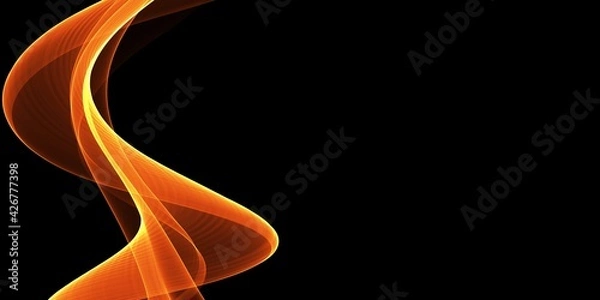 Obraz Abstract orange wave on a black background	
