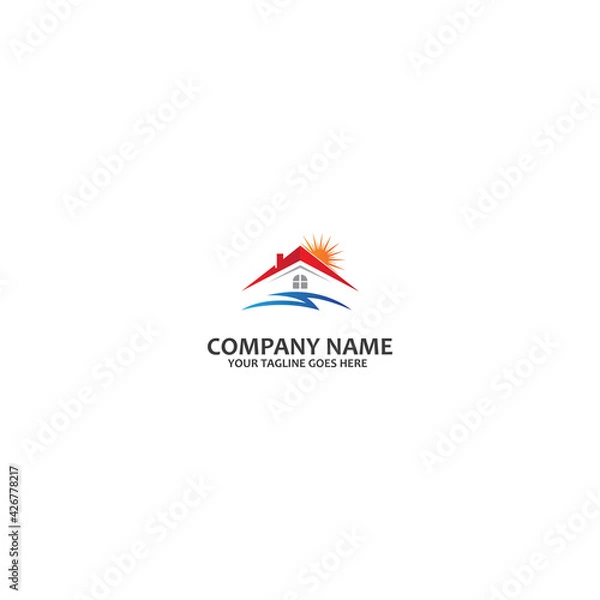 Fototapeta Property and Construction logo free vector icon